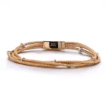 Woven Radiance Bracelet | 18K Yellow Gold Woven Cable Bracelet with Diamond Accents - Image 2