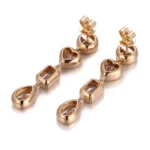 *Multi Shape Bezel Set Moissanite Linear Drop Earrings - Image 2