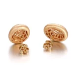 Oval Halo Radiance Studs | Oval-Cut Lab Diamond Earrings with Full Halo in 18K Yellow Gold(Earring backs not included) - Image 3