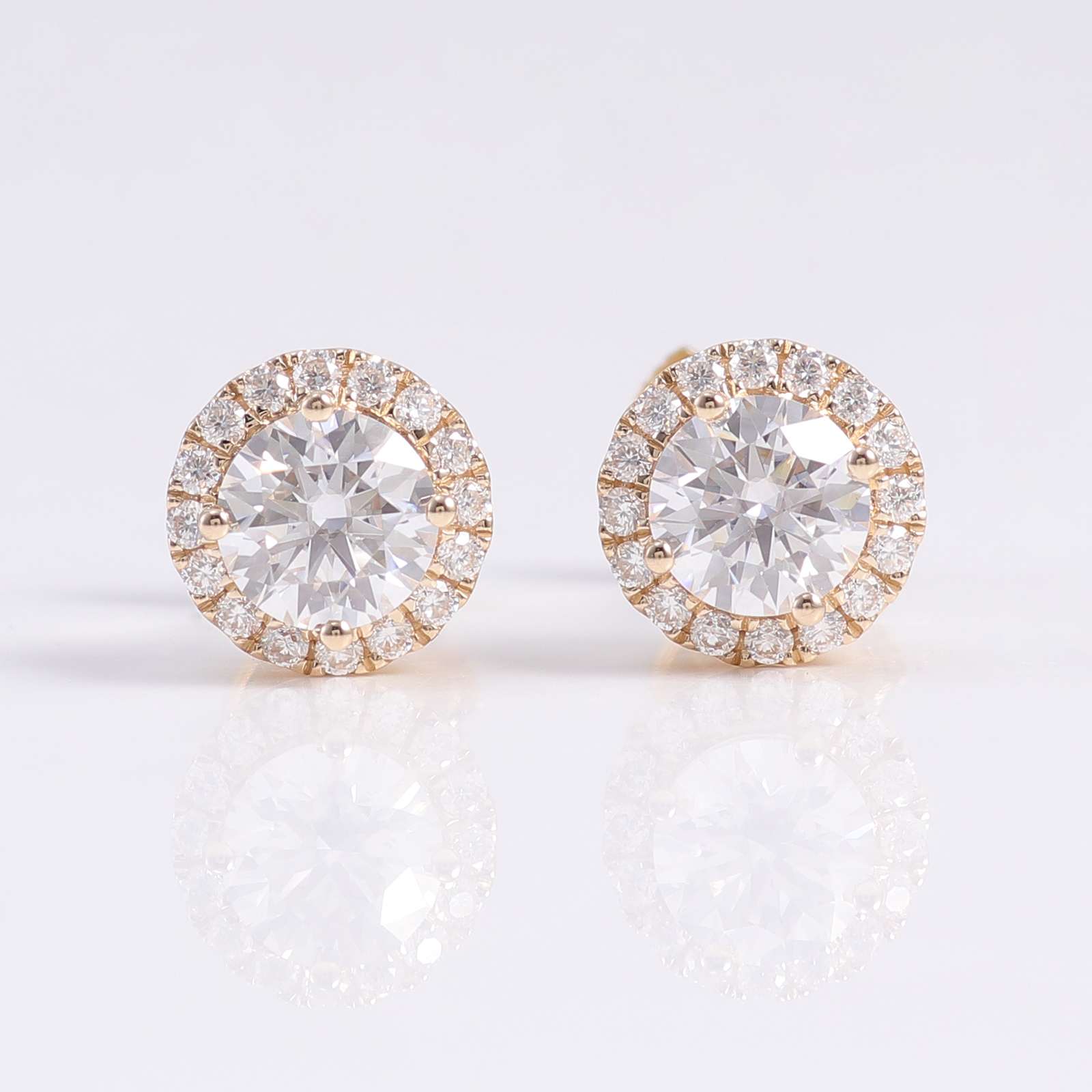 4-11 *Elegant Round Cut Yellow Gold Moissanite Earrings - Image 1