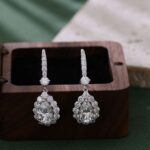 *Radiant Pear Cut Moissanite Drop Earrings - Image 4