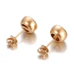 Classic Round Diamond Studs | Round-Cut Lab Diamond Earrings in 18K Yellow Gold(Earring backs not included) - Image 3