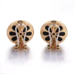 Zebra Contrast Studs | 18K Yellow Gold Stud Earrings with Diamond Accents - Image 2