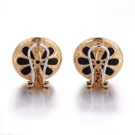 Zebra Contrast Studs | 18K Yellow Gold Stud Earrings with Lab Diamond Accents