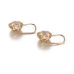Round Cut Moissanite Earring Classic Six Prong Drop Style - Image 3