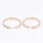 *Gorgeous Yellow Gold Moissanite Twisted Hoop Earrings - Image 2