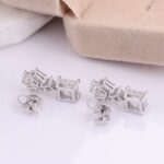 *Elegant White Gold Moissanite Stud Earrings - Image 3