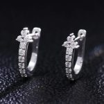 Gorgeous White Gold Moissanite Round Cut Huggie Earrings