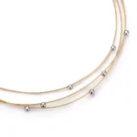 Round Cut Lab Diamond Necklace Triple Strand Floating Collar Style - Image 2