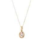 Oval Diamond Pendant | Bezel-Set Oval Lab Diamond in 18K Yellow Gold(pendant only) - Image 2