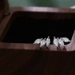 Marquise Cut Moissanite Stud Earring Trio Cluster Fan Style - Image 4