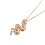 18K Gold Snake Pendant | Lab Diamond Scales & Ruby Eyes (Pendant Only)​