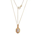 Vintage Oval Pendant | Oval-Cut Lab Diamond in 18K Yellow Gold (Pendant Only)​