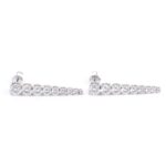 *Graduated Round Moissanite Linear Earrings - Image 4