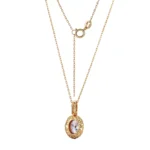 Vintage Oval Pendant | Oval-Cut Lab Diamond in 18K Yellow Gold (Pendant Only)​ - Image 2