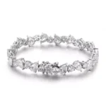 20CTW Pear Cut and Round Cut Moissanite Bracelet with Sparkling Multi-Shape Cluster Design - Image 2