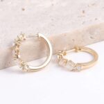 *Round, Marquise, Emerald Moissanite Hoop Earrings - Image 5