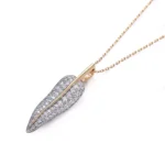 Round Cut Lab Diamond Pendant Necklace Nature Leaf Motif(pendant only) - Image 3