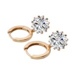 *Exquisite Yellow Gold Moissanite Drop Earrings - Image 2