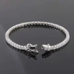 *Timeless Treasur Elegant Round Cut White Gold Moissanite Bracelet - Image 4