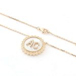 16-Inch customizable pendant Necklace with Moissanite and White Shell