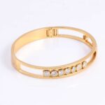 *Bezel Set Fancy Shapes Moissanite Bangle Bracelet - Image 5