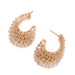 Pavé Lab Diamond Statement Drop Earrings in 18k Yellow Gold(Earring backs not included) - Image 3