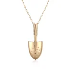 Round Cut Lab Diamond Pendant Necklace Unique Shovel Motif(pendant only) - Image 3