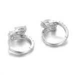 Multi-Shape Lab Diamond Cluster Huggie Earrings in 18k White Gold