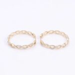 *Gorgeous Yellow Gold Moissanite Twisted Hoop Earrings