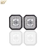 Dazzling White Gold Emerald Cut Moissanite Stud Earrings