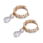 Pear Whisper Earrings | Pear & Marquise Lab Diamond Drop Earrings in 18K Yellow Gold - Image 4