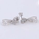 **Dazzling White Gold flower shaped Earrings - Image 2