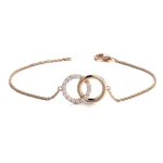 *Round Cut Moissanite Pendant Necklace Interlocking Circle Charm Only(pendant only) - Image 2