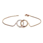 Round Cut Moissanite Pendant Necklace Interlocking Circle Charm Only（pendant only）