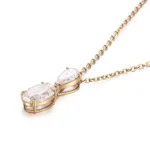 Pear and Oval Cut Lab Diamond Pendant Necklace Duo Drop Style(pendant only) - Image 2