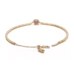 18K Yellow Gold Bracelet with Sapphire & Diamond - Image 2