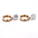 *Round Cut Solitaire Dangle Huggie Hoop Earrings - Image 3