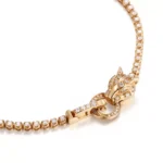 Leopard Majesty Bracelet | 18K Yellow Gold Diamond Panther Head Clasp Bracelet - Image 3