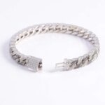 *7.5Inches White & Black Moissanite Triangles Intertwined Cuban Bracelet - Image 3