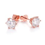 *Charming Rose Gold Moissanite Stud Earrings - Image 3