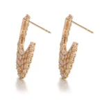 Pavé Lab Diamond Statement Drop Earrings in 18k Yellow Gold(Earring backs not included) - Image 4