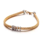 Rope Radiance Bracelet | 18K Yellow Gold Rope Chain with Round-Cut Diamond Accents