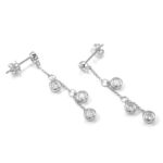 *Enchanting White Gold round cut Moissanite Dangling Earrings - Image 2