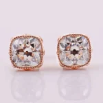 *Elegant Rose Gold Cushion Cut Moissanite Stud Earrings - Image 2