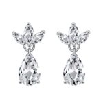 **Dazzling White Gold flower shaped Earrings