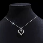 Romantic Heart Shaped Pendant Featuring Round Cut Moissanite Stones(pendant only) - Image 2