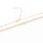 *18K Gold Round Moissanite Choker Necklace - Image 3