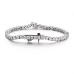 *Elegant Round and Pear Cut Moissanite Two Stone Tennis Bracelet - Image 3