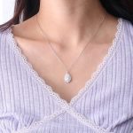 3CT Moissanite Pear Cut Pendant Necklace